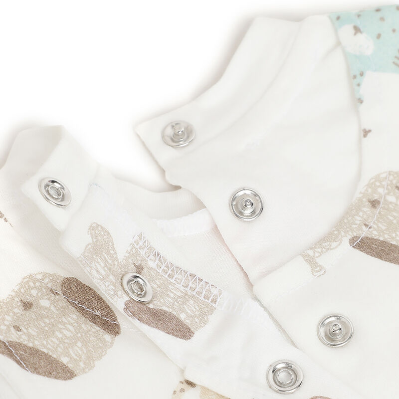 Infants Natural Printed Short Sleeve Rompers image number 3